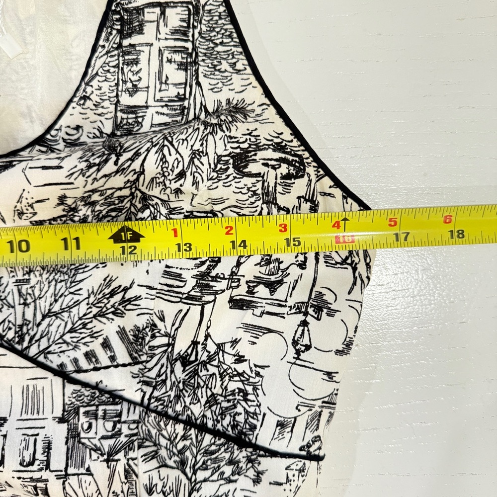 Ann Taylor LOFT Paris Cafe Print French Size 4 A Line Novelty Toile De Jouy - Picture 8 of 15